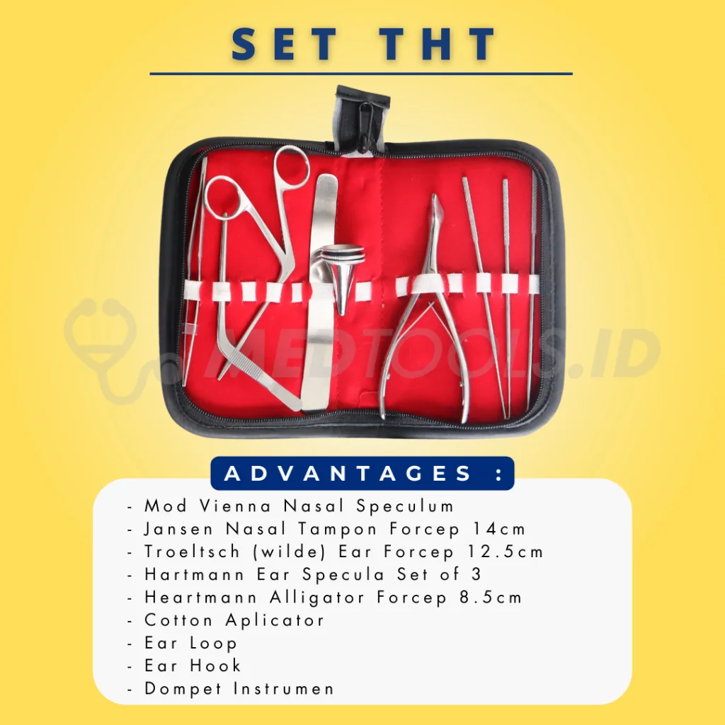 Paket Lengkap THT / Telinga Hidung Tenggorokan [THT Set + Headlamp + Otoskop + Garpu Tala] - Medtools view 4