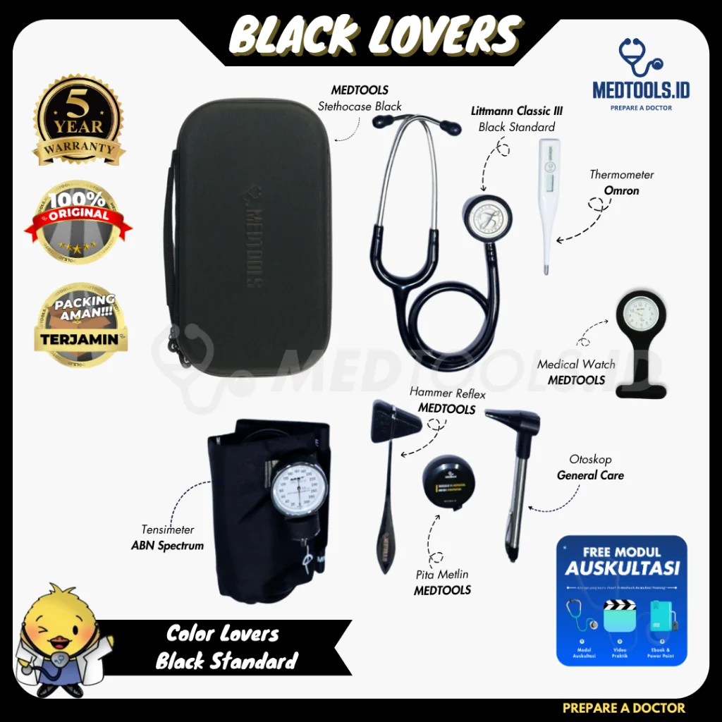 Color Lovers Package Standard-Finish [Paket Stetoskop Littmann Classic III / Kedokteran] - Medtools