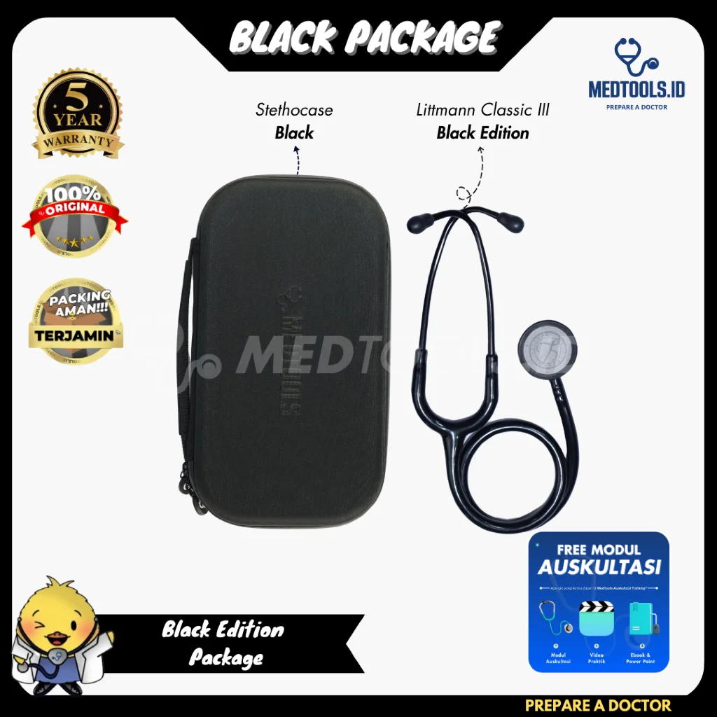Paket Medtools Special [ Stetoskop Littmann Classic III + Medtools Stethocase + Tensimeter ABN ]