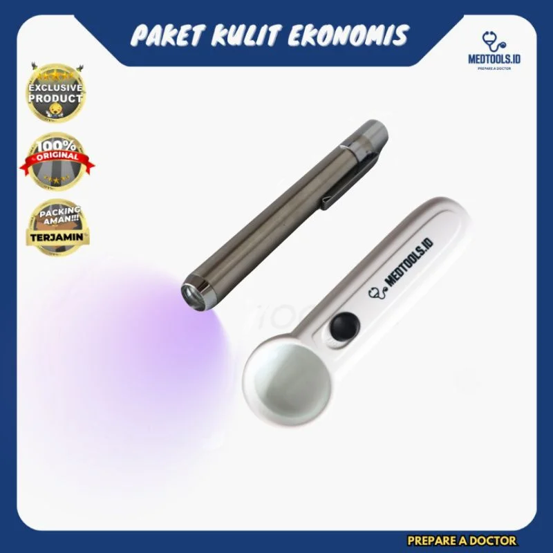 Paket Pemeriksaan Kulit Teman [ Ultraviolet UV Light + Kaca Pembesar / Dermatologi ] - Medtools