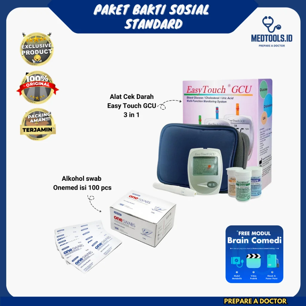 Paket Bakti Sosial / Paket  Lengkap Easy Touch GCU 3in1 [Glucosa, Cholesterol, Urid Acid] - Medtools view 4