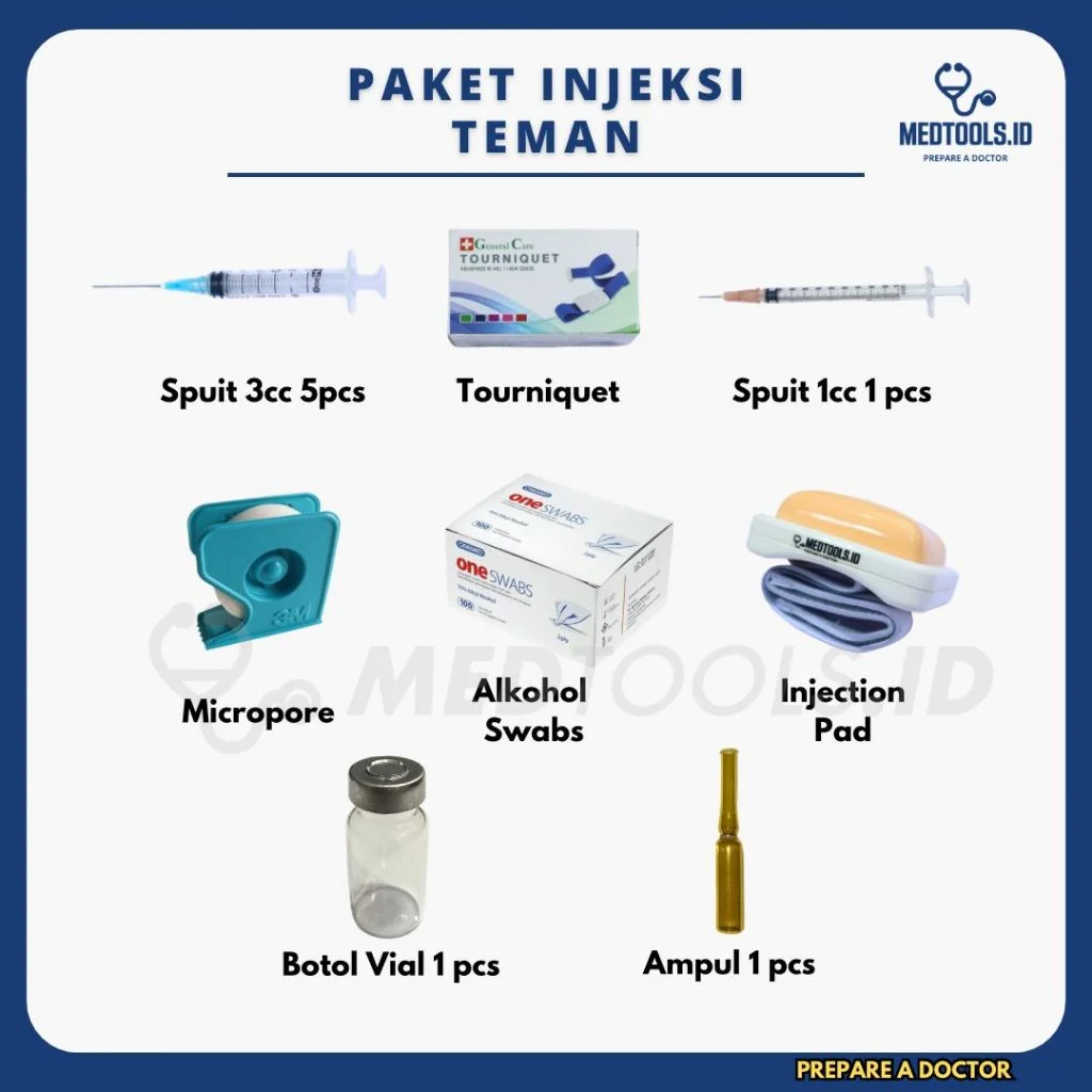 Paket Injeksi Teman [ Injection Training / Latihan Suntik / Spuit / Injection Pad ] - Medtools view 3