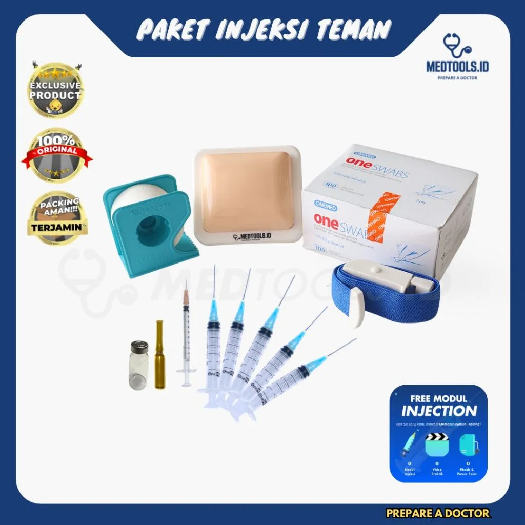 Paket Injeksi Teman [ Injection Training / Latihan Suntik / Spuit / Injection Pad ] - Medtools